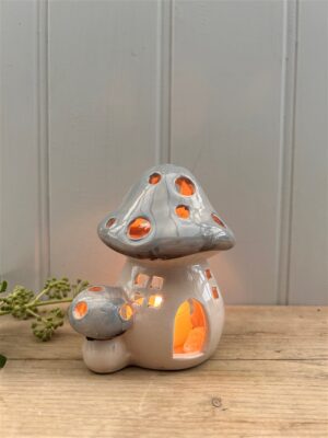 Ceramic Mushroom Tealight Lamp 11.cm - Image 2