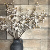 Silk Japanese Cherry Blossom Stem- Cream