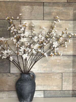 Silk Japanese Cherry Blossom Stem- Cream