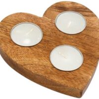 Wooden Heart Tea Light Holder