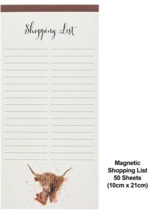 Highland Cow Magnetic Shopping List.