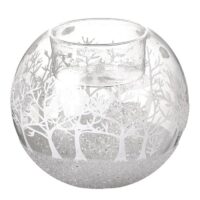 Christmas Scene Glass Tea-light Holder