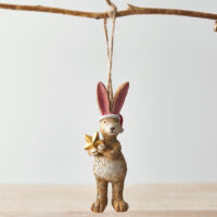 Jasper Rabbit Christmas Star Hanger, 11cm