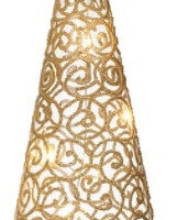 Glass LED Tree with Gold Design