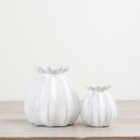 White Poppy Seedhead Vase
