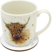 Jan Pashley Highland Cow Mug and Coaster Set
