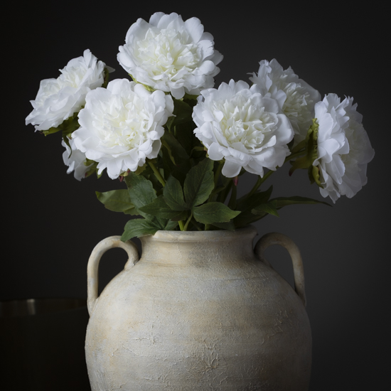 Real Touch Superior Open Peony White