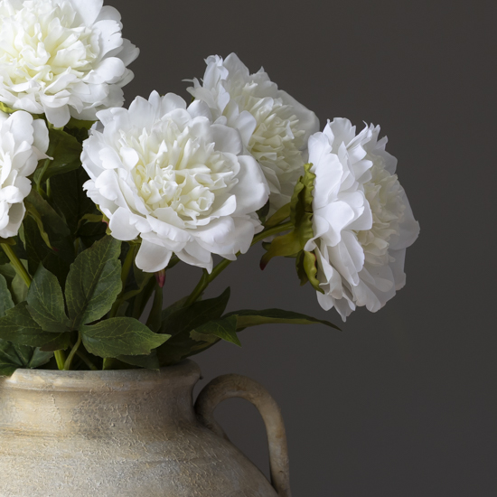 Real Touch Superior Open Peony White